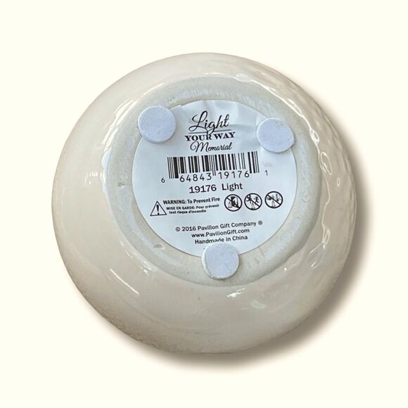 Pavilion Gift Co. In Memory “Light Remains” Ceramic Soy Wax Candle - Ivory - NWT - Picture 8 of 8